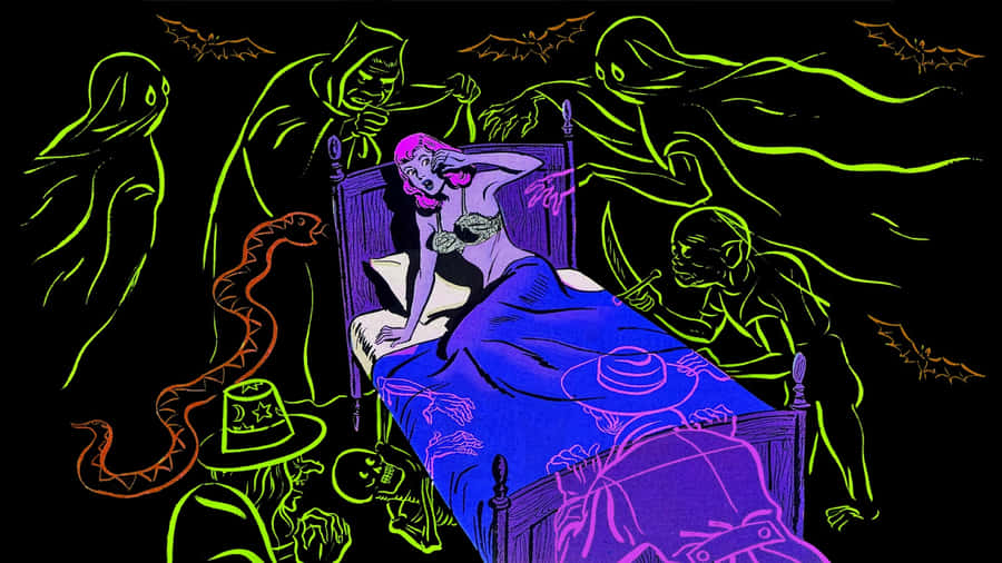 A Colorful Expression Of Spooky Art Wallpaper