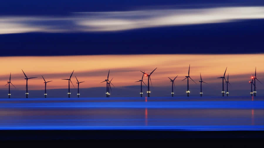 A Colorful Renewable Energy Landscape Wallpaper
