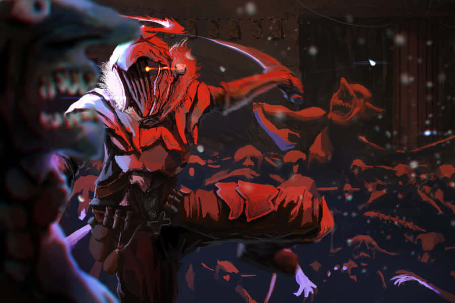 A Contemplative Orcbolg Standing Under A Moonlit Sky Wallpaper