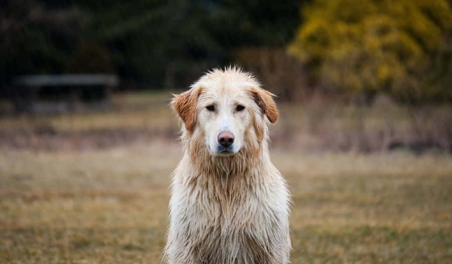 A Country Dog Enjoying The Serene Outdoors Wallpaper