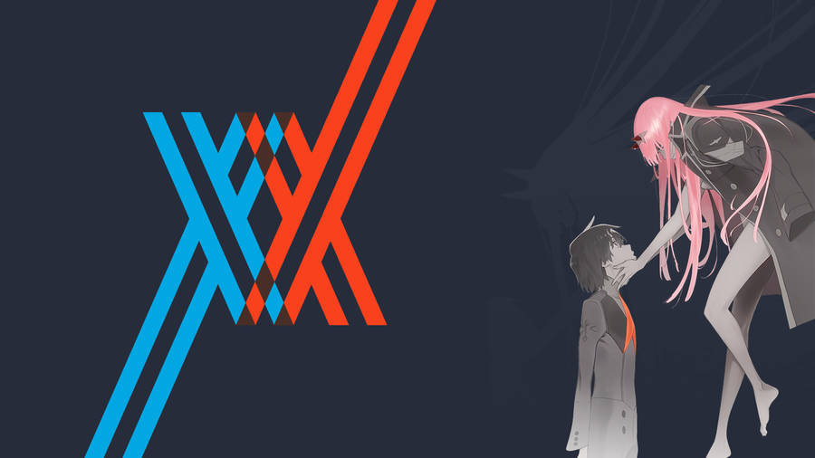 A Couple Reunited - Zero Two & Hiro From Darling In The Franxx Wallpaper