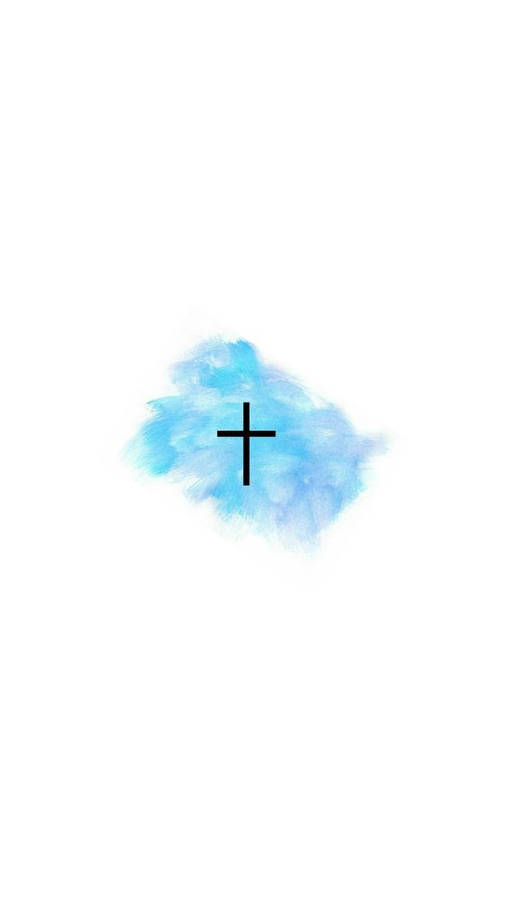 A Cross With Blue Water On It Wallpaper