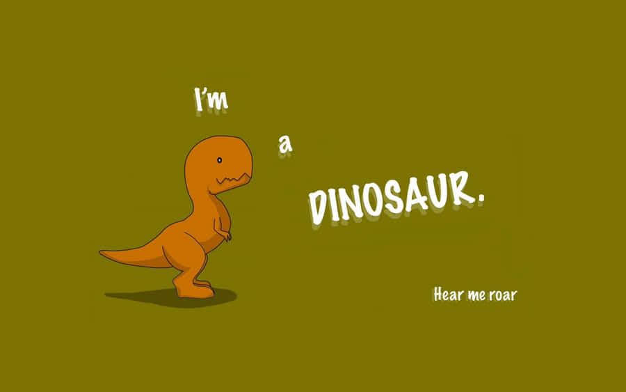 A Cute Dinosaur Sits On A Desktop Wallpaper