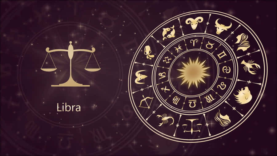 A Cute Libra Symbol Creates Balance Wallpaper