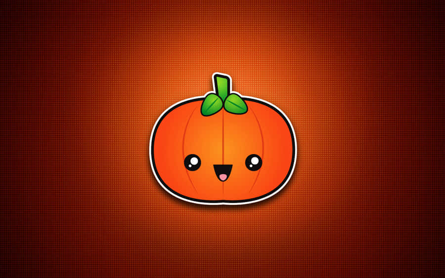 A Cute Pumpkin On A Red Background Wallpaper