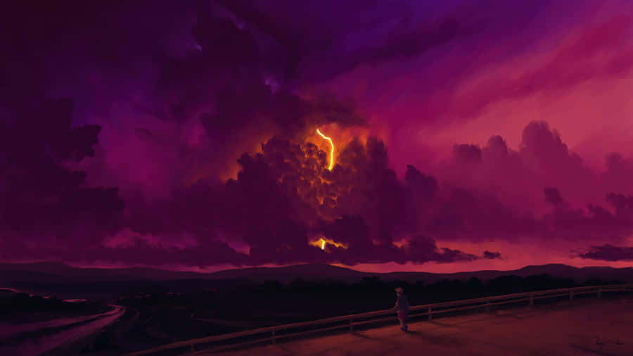 A Dark And Mysterious Anime Landscape Wallpaper