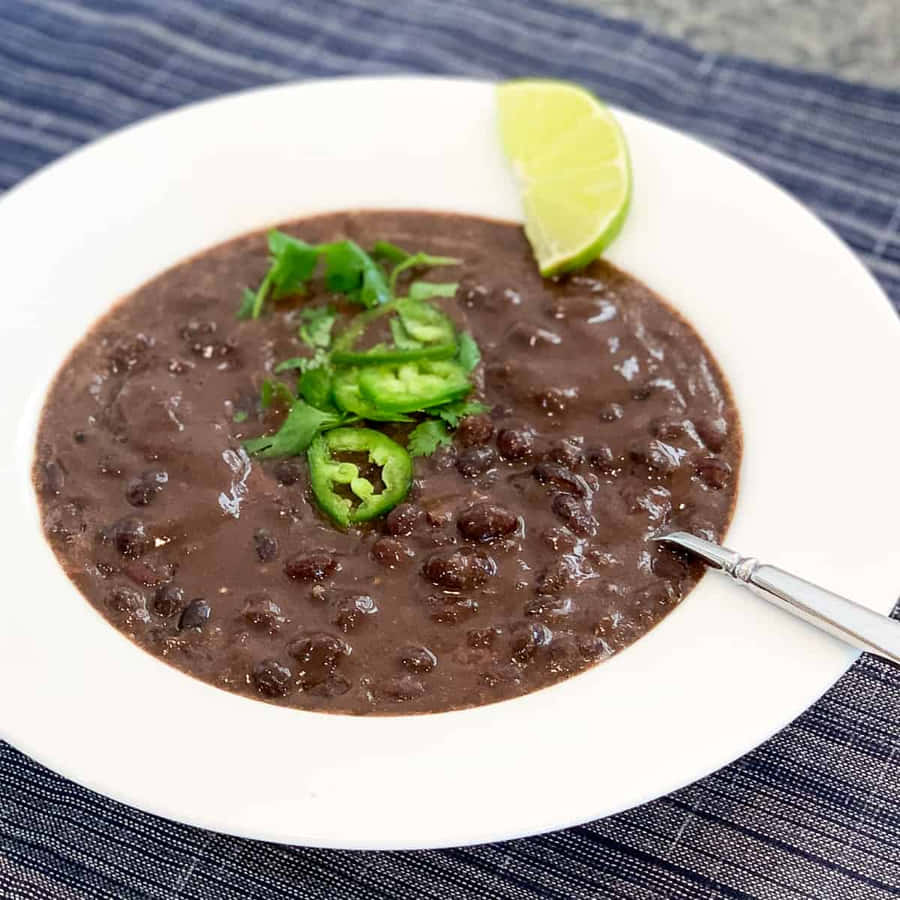 - A Delicious Bowl Of Black Bean Soup Wallpaper