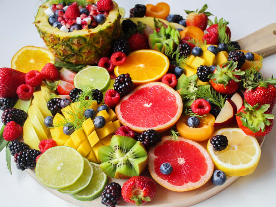A Delicious Variety Of Summer Fruits Wallpaper