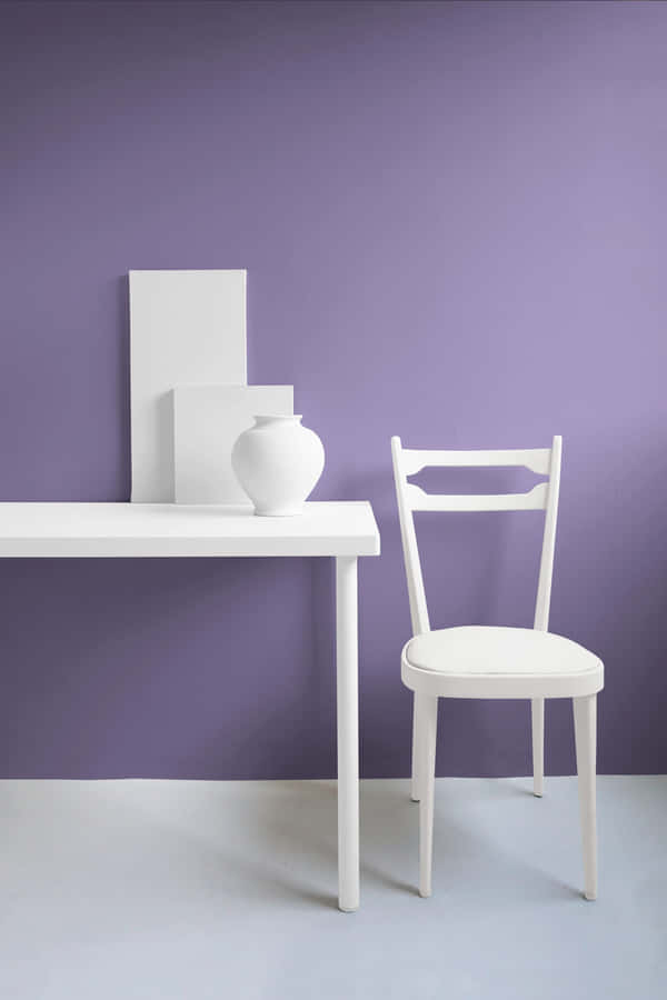 A Dreamy Shot Of A Lavender Blue Field In The Morning Light