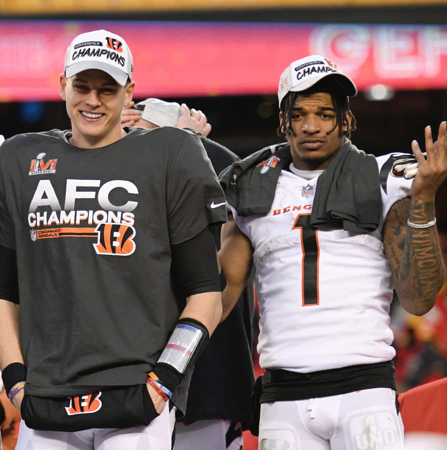 A F C Champions Celebration Burrow Chase Wallpaper