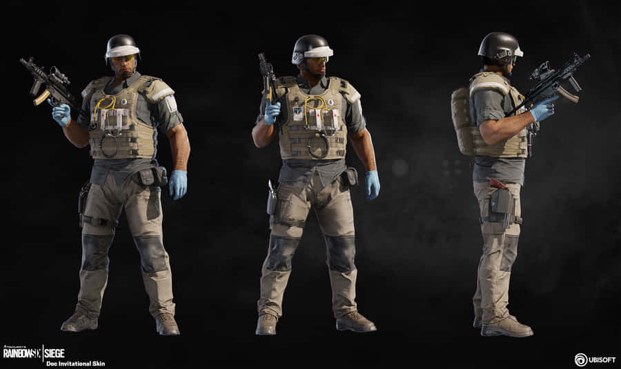 A Fierce Doc Character From Rainbow Six Siege In Action. Wallpaper