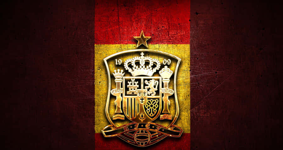 A Flag With A Crown And A Shield On It Wallpaper