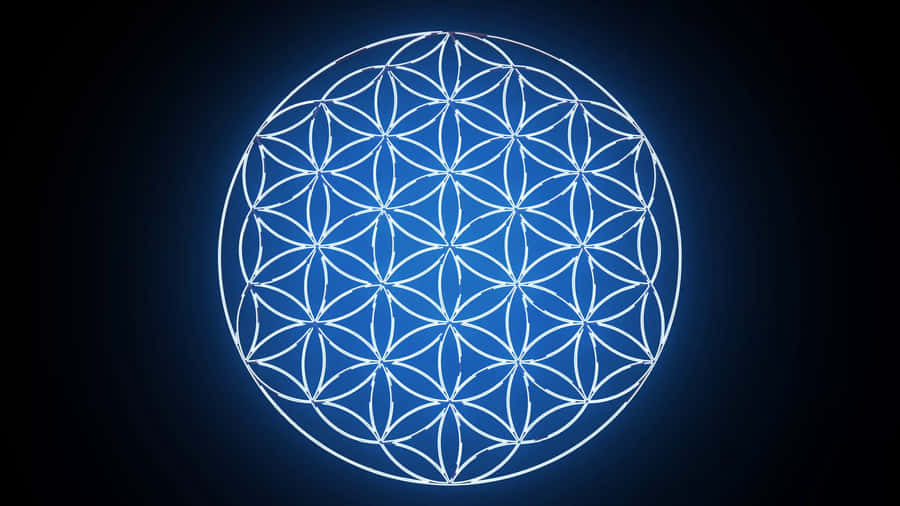 A Flower Of Life Symbol On A Black Background Wallpaper