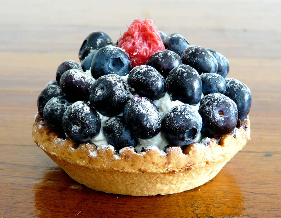 A Fresh Blueberries Tart Dessert Wallpaper