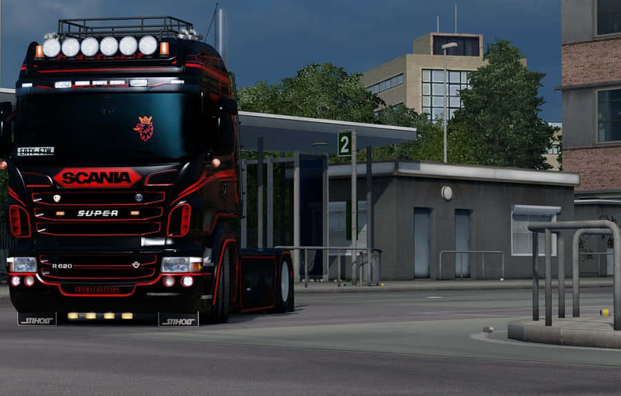 A Futuristic City In A Simulation Game Wallpaper