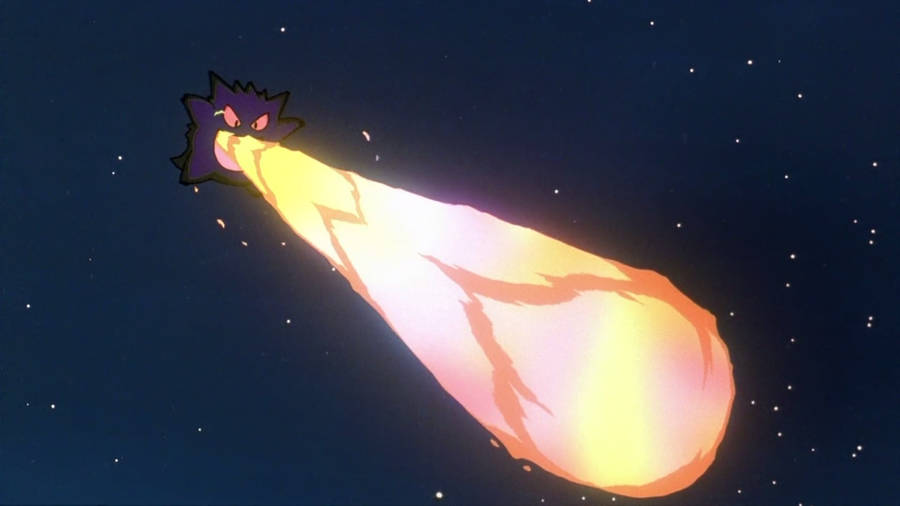 A Gengar Breath A Fireball Wallpaper