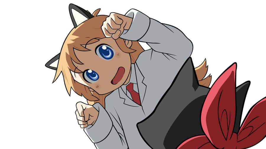 A Girl In A Suit And Tie Is Flying Wallpaper