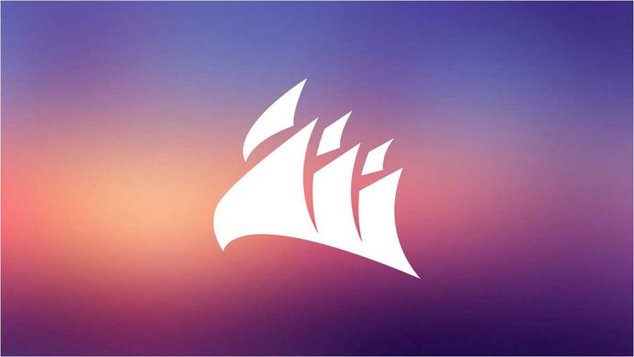 A Glowing Logo Of Corsair In A Stunning Sunset Wallpaper