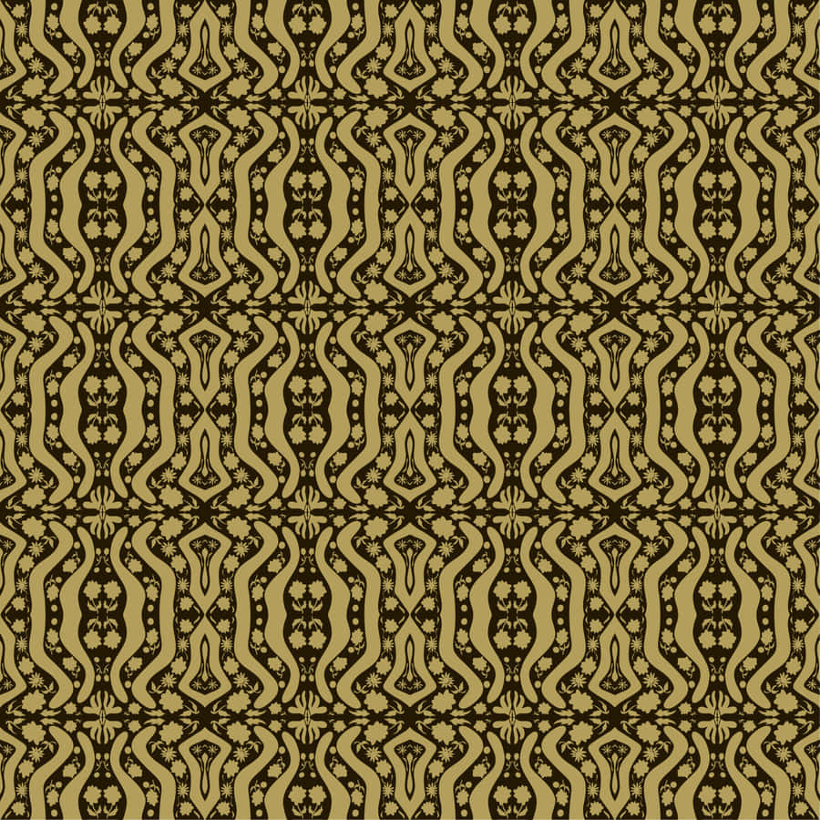 A Gold And Black Pattern With A Zigzag Pattern Wallpaper