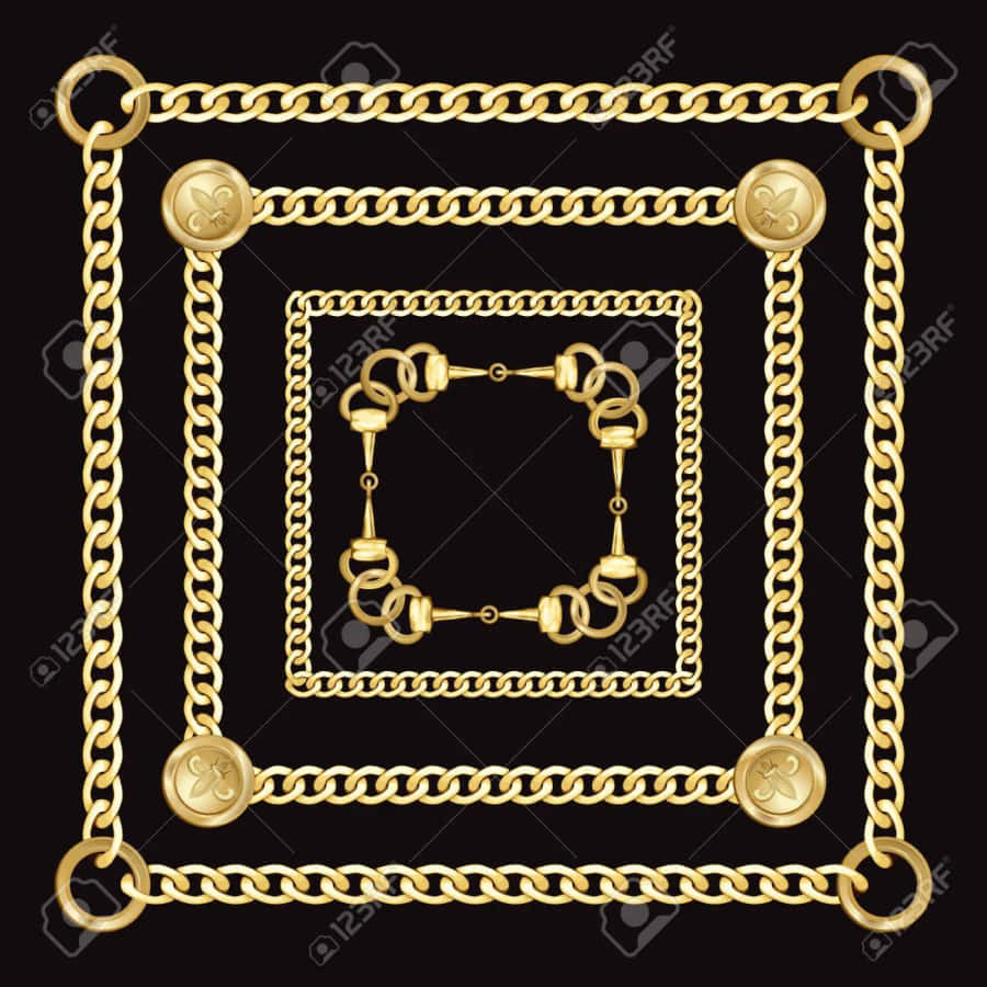 A Gold Chain Sits Upon A Bright Background Wallpaper