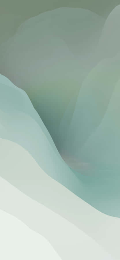 A Green And Blue Abstract Landscape With A Mountain Wallpaper