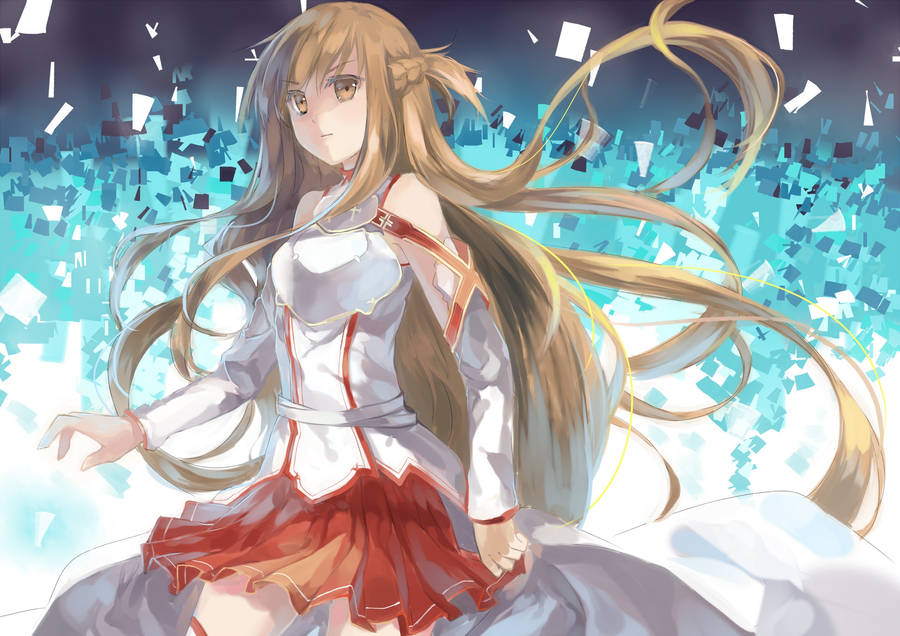 A Gripping Moment – Kirito In Virtual Action Wallpaper