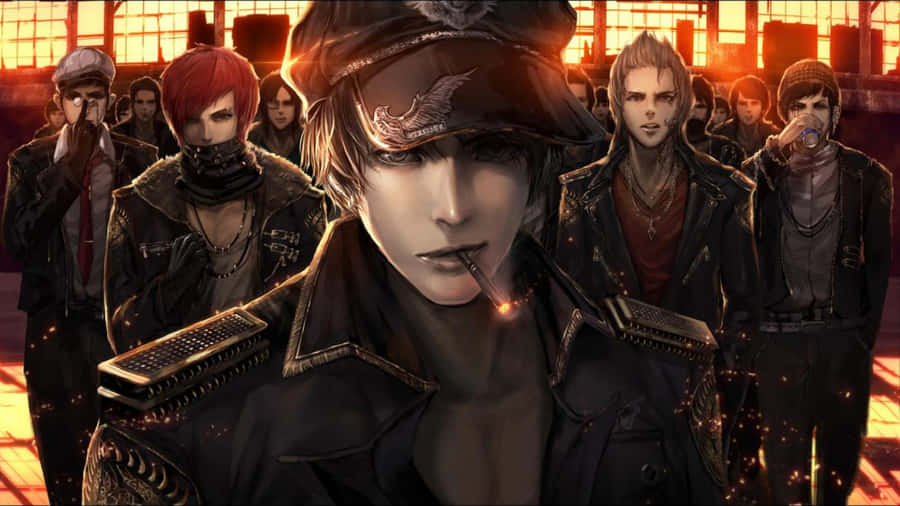 A Group Of Anime Characters Having Fun Together Wallpaper