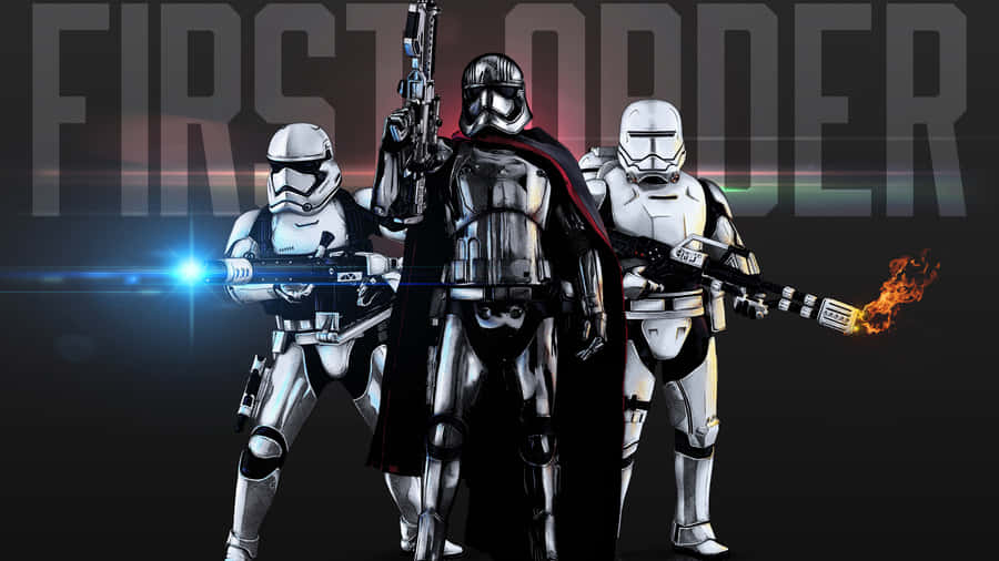 A Group Of First Order Soldiers On Battle-ready Stance In An Intense Scene Wallpaper