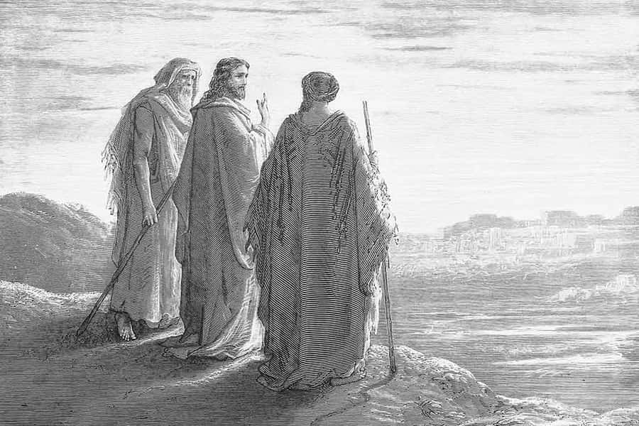 A Group Of Jesus' Disciples Gathered Around Him As He Teaches Them Wallpaper