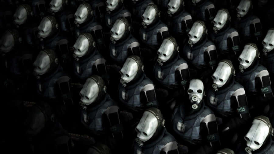 A Group Of People In A Dark Room Wallpaper