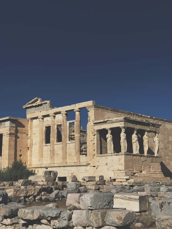 A Hazy Photo Of The Erechtheion Wallpaper