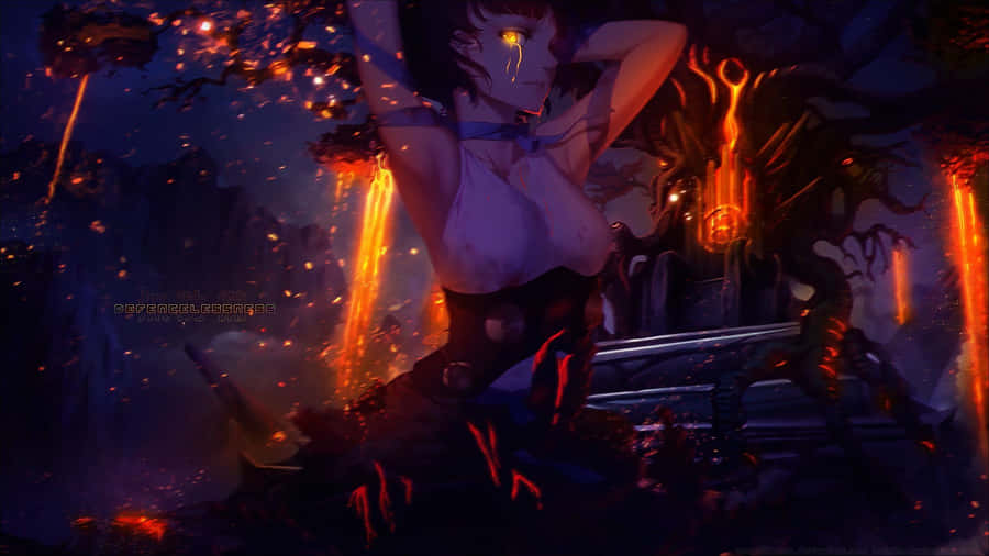 A Kabaneri Of The Iron Fortress Rides With Determination To Protect Their Home. Wallpaper