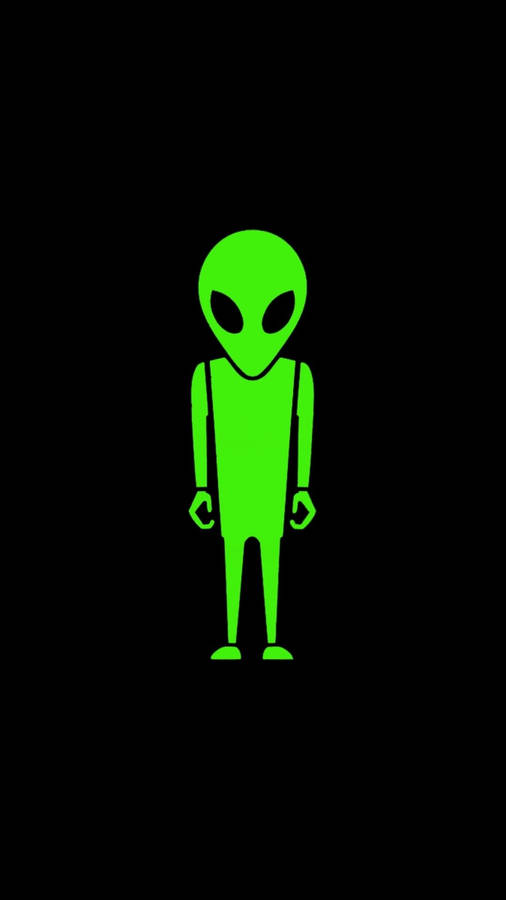 A Light Green Alien In A Fascinating And Otherworldly Landscape Wallpaper