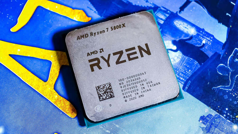 A M D Ryzen75800 X C P Uon Blue Background Wallpaper