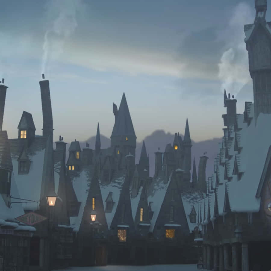 A Magical Day At Hogsmeade Village Wallpaper