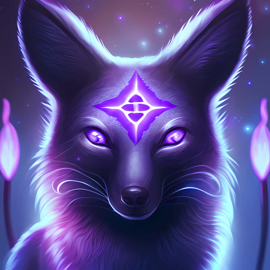 A Majestic Black Cartoon Fox In Its Natural Habitat Wallpaper