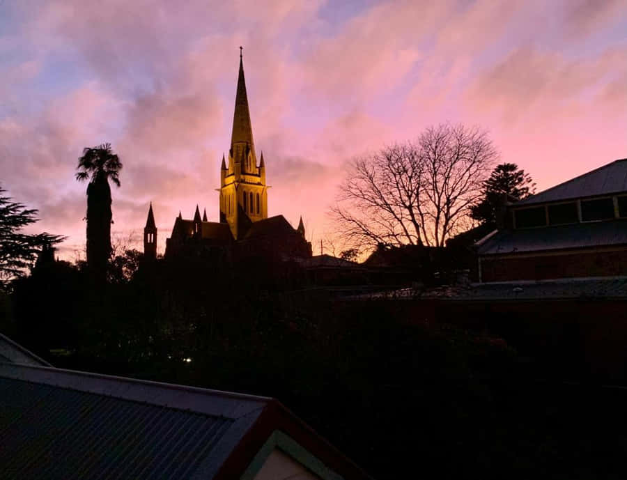 A Majestic View Of Bendigo City At Sunset Wallpaper