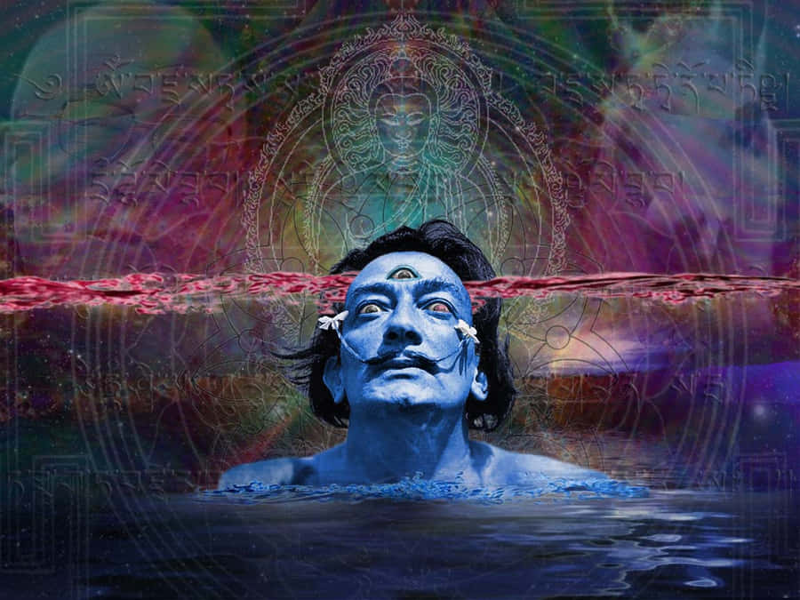 A Man In A Blue Body With A Blue Head Wallpaper