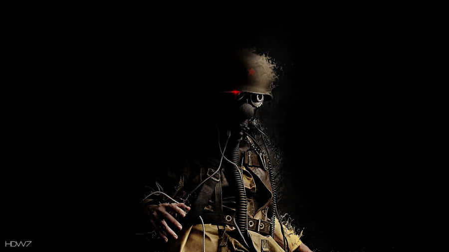 A Man In A Gas Mask Wallpaper
