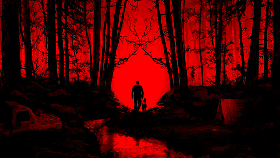 A Man Is Standing In The Woods Wallpaper