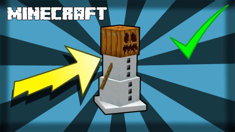 A Minecraft Snow Golem Standing Guard In A Winter Landscape Wallpaper