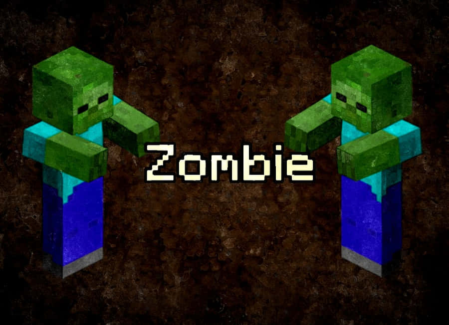 A Minecraft Zombie Lurks In The Darkness Wallpaper