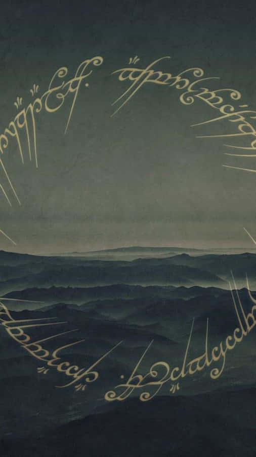 A Minimalist Reimagining Of The Cover Of Lord Of The Rings Wallpaper