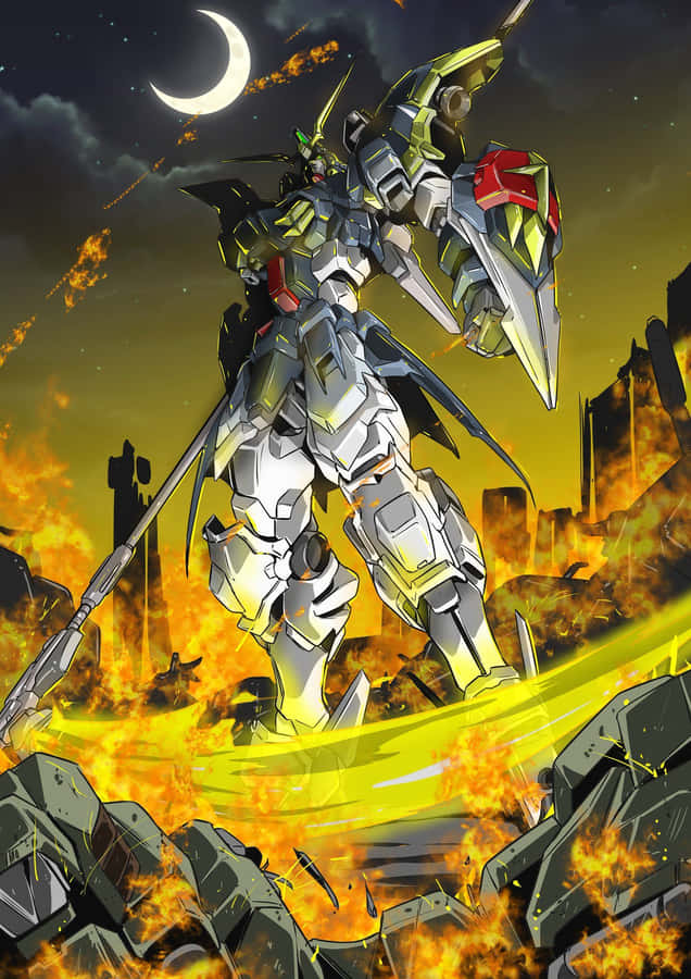A Mobile Suit In Action Wallpaper
