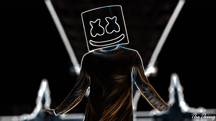 A Moody Closeup Of Marshmello Wallpaper