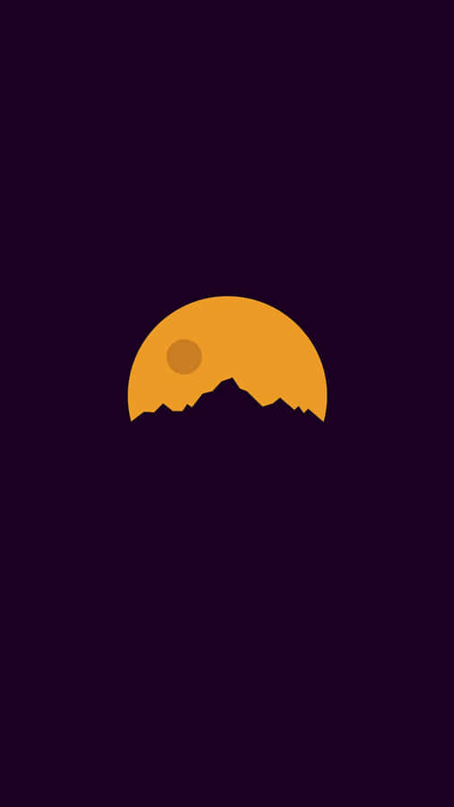 A Mountain Silhouette With A Sunset Behind It Wallpaper