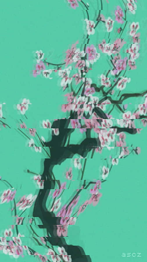 A Painting Of A Cherry Blossom Tree Wallpaper