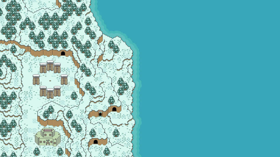 A Peaceful Landscape In The Snow And Sea Of Earthbound Wallpaper