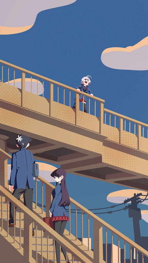 A Person Is Walking Down Stairs Wallpaper