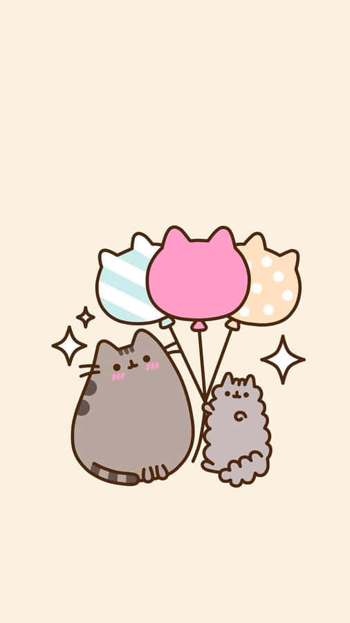 A Picture Of Kawaii Pusheen Taking A Cute Nap Wallpaper